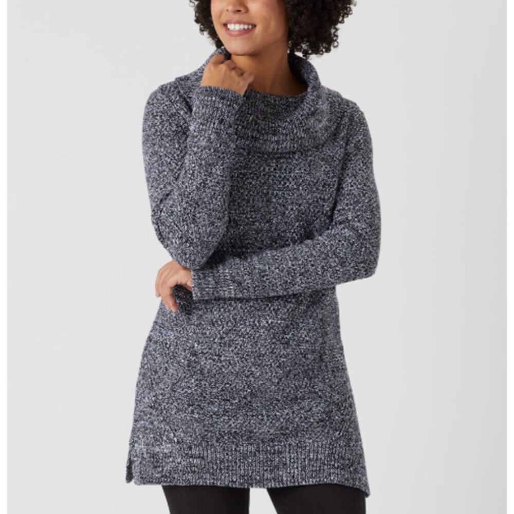 Duluth Trading Co Gray Cowl Neck Sweater